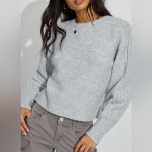 Garage Light Gray Women's Crew Neck Sweater